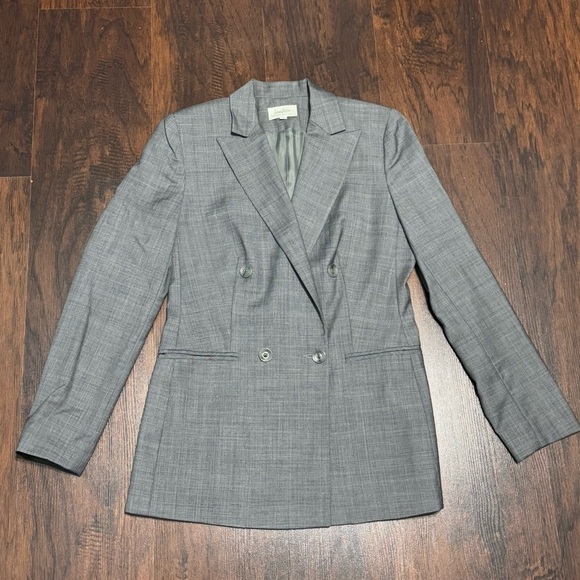 Neiman Marcus Gray Double Breasted Blazer with Notched Lapels 90s Vintage 6 EUC - Picture 9 of 16